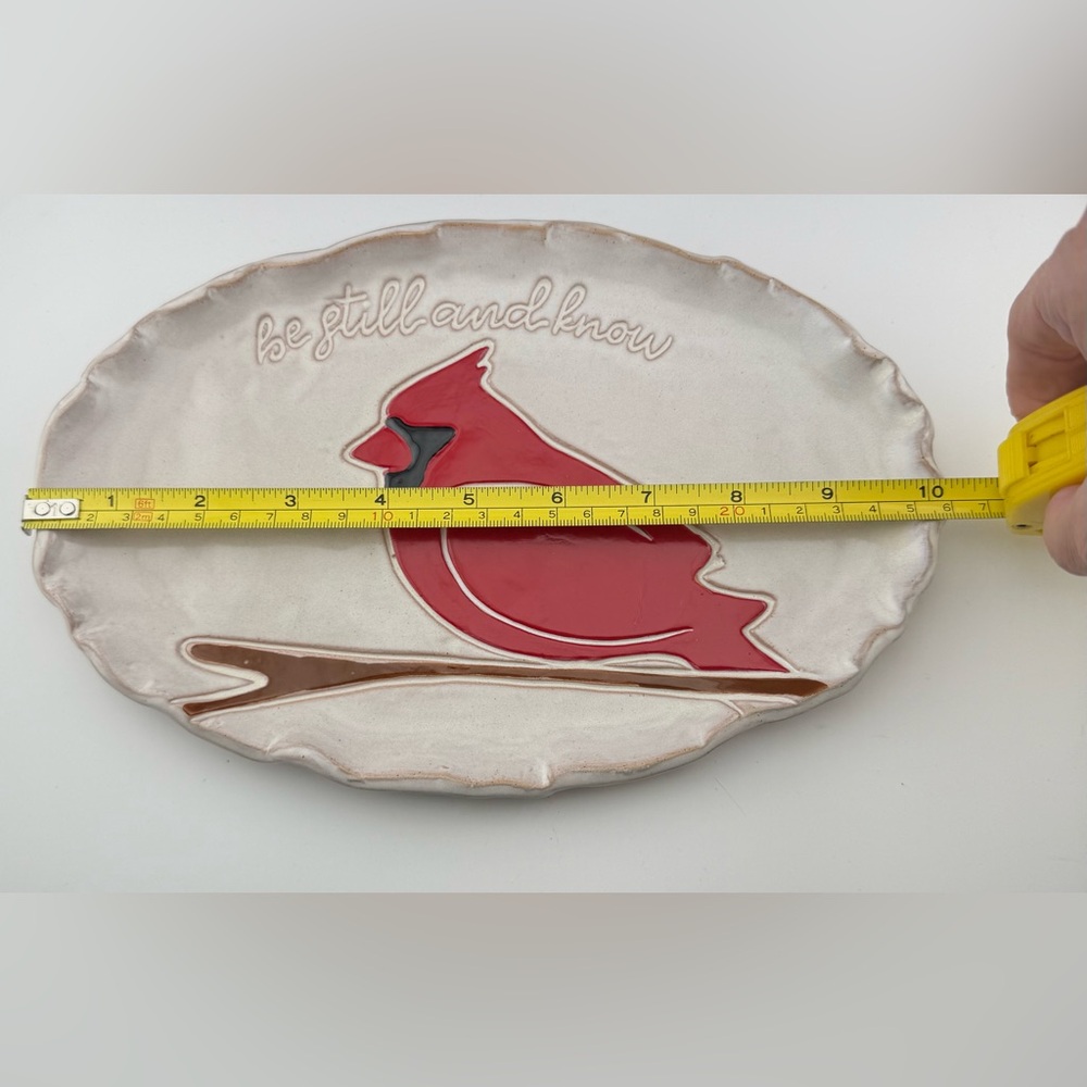 Mud Pie Cardinal Plate. “Be Still and Know…” 10”x6.5” - Picture 3 of 6